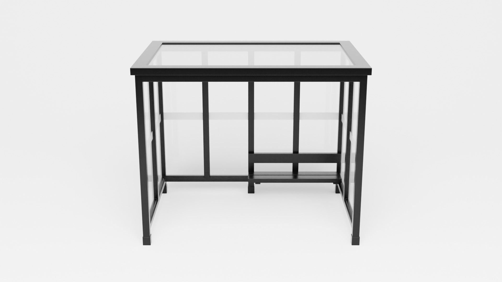Bus Stop Shelter 1 Low-poly 3D model_3