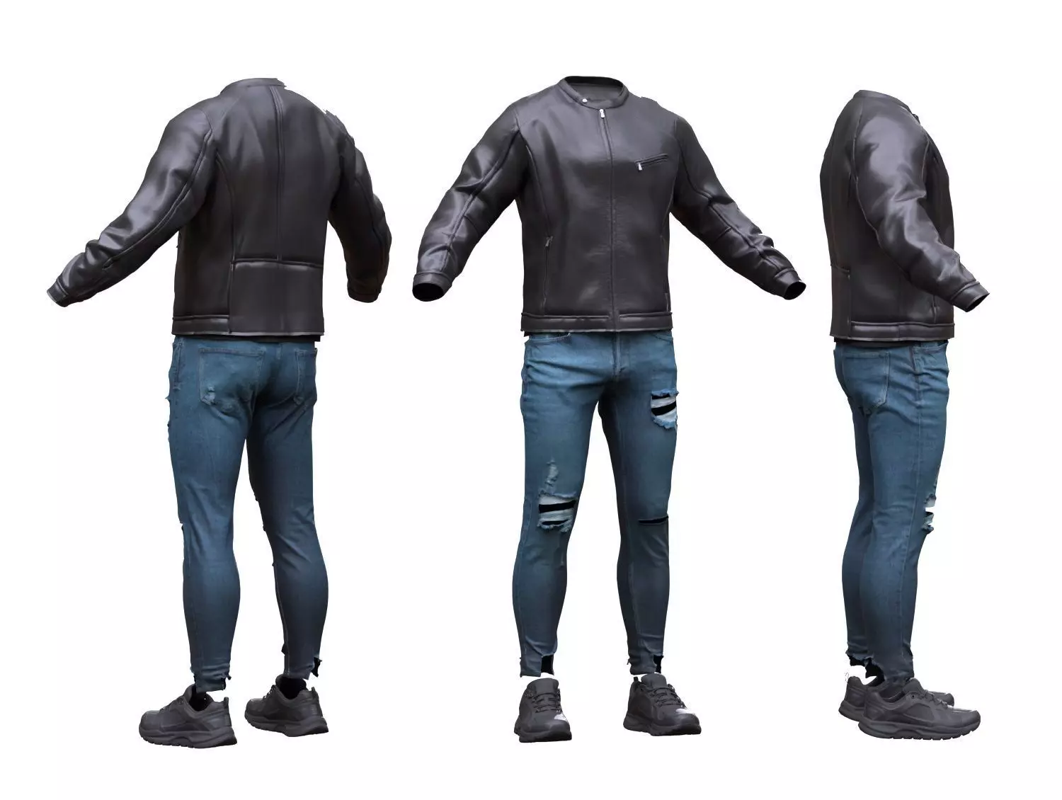 Male Autumn Outfit 10 Low-poly 3D model_0