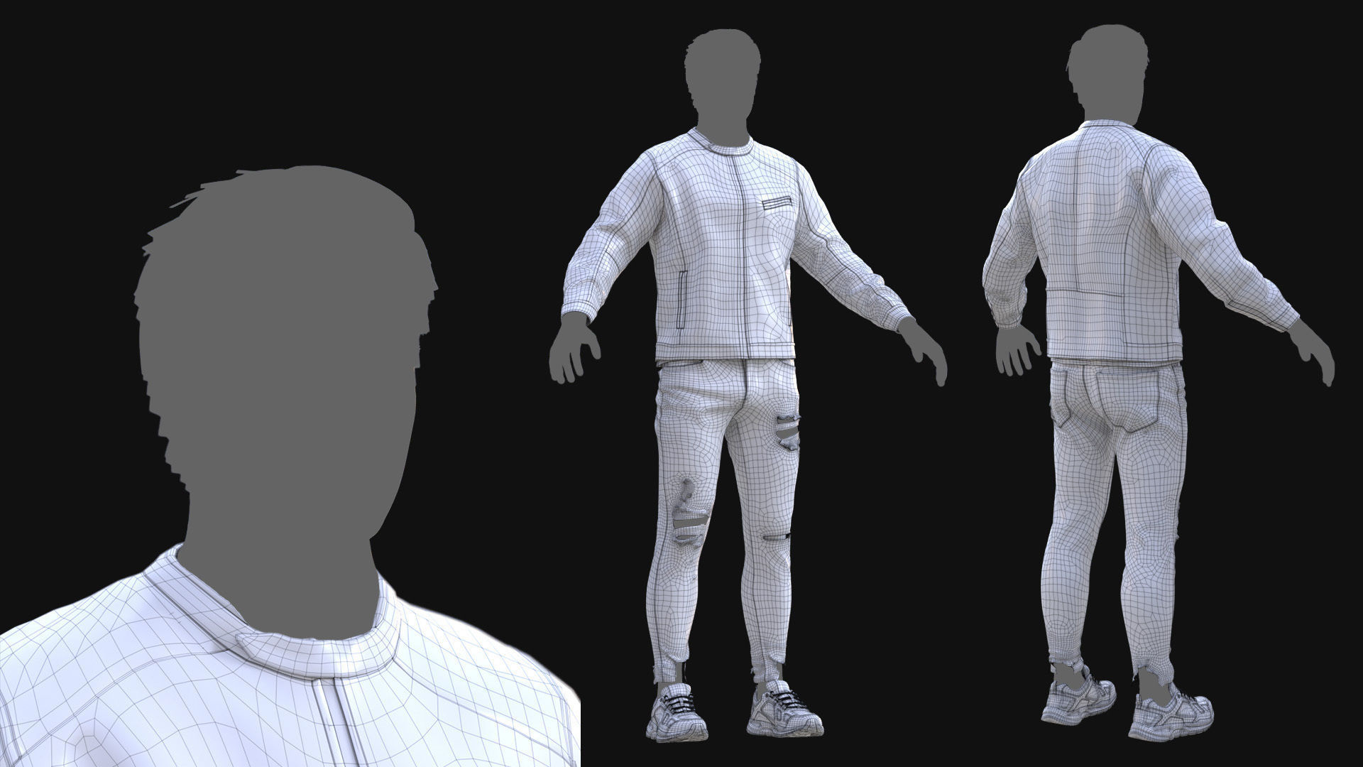 Male Autumn Outfit 10 Low-poly 3D model_5