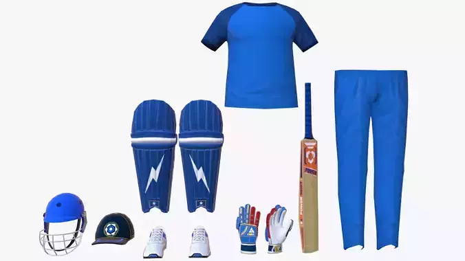 Cricket Equipment Low-poly 3D model