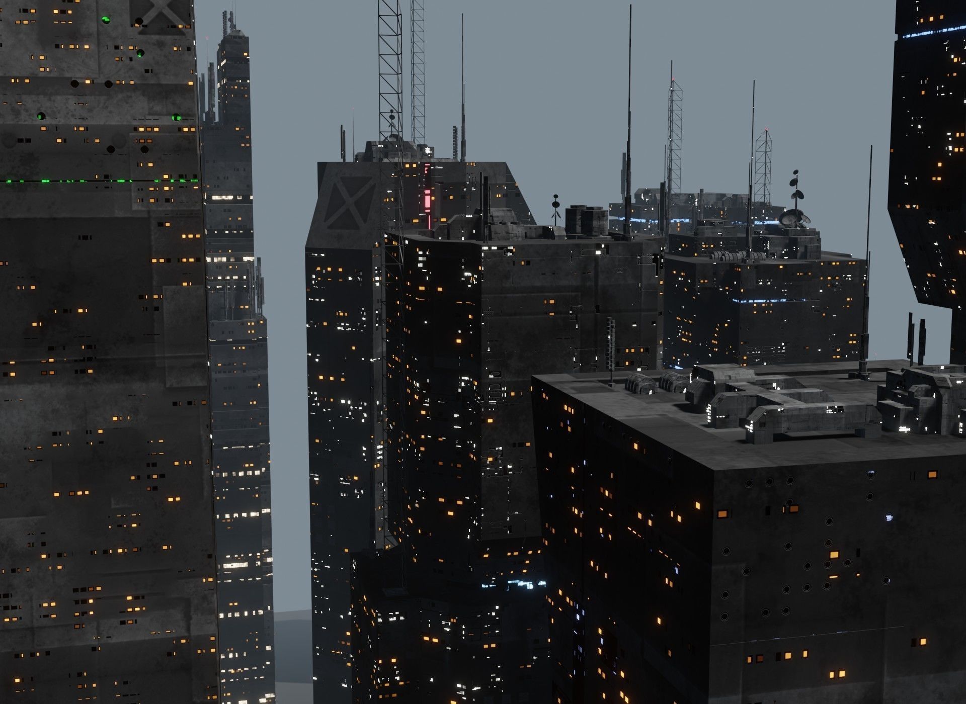 Alien Planet Sci-Fi Fantasy City 3D model_2