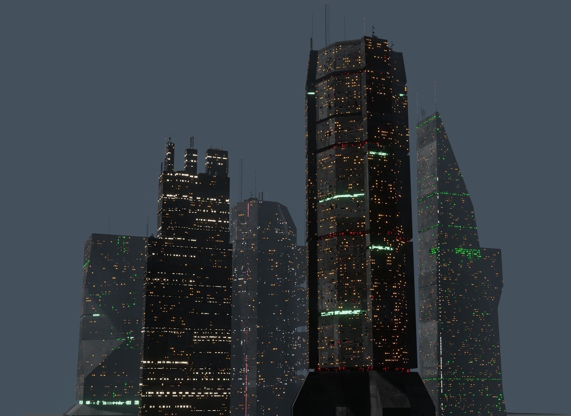 Alien Planet Sci-Fi Fantasy City 3D model_7