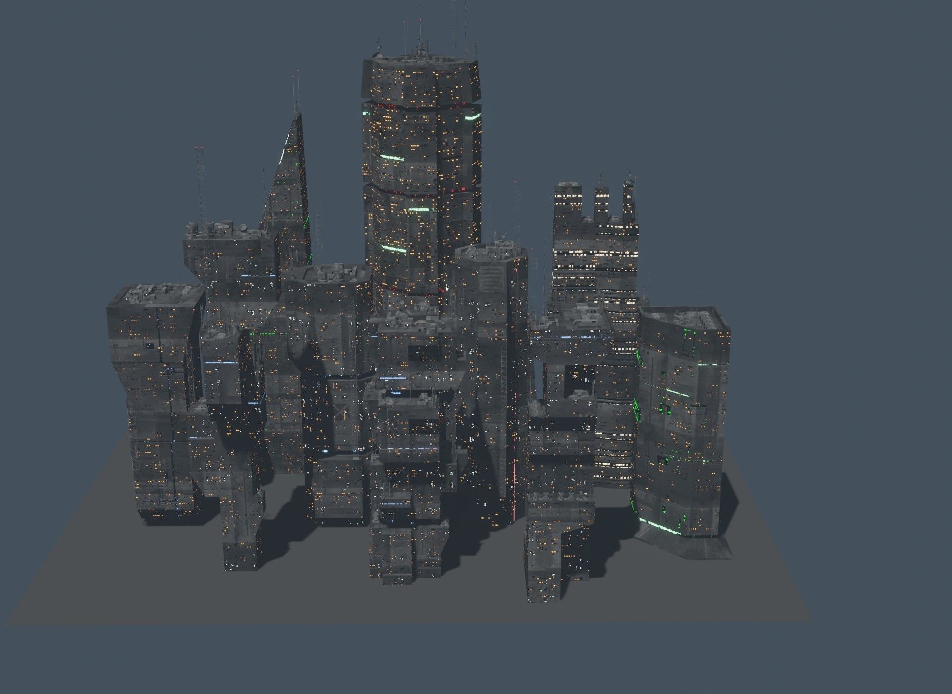 Alien Planet Sci-Fi Fantasy City 3D model_9