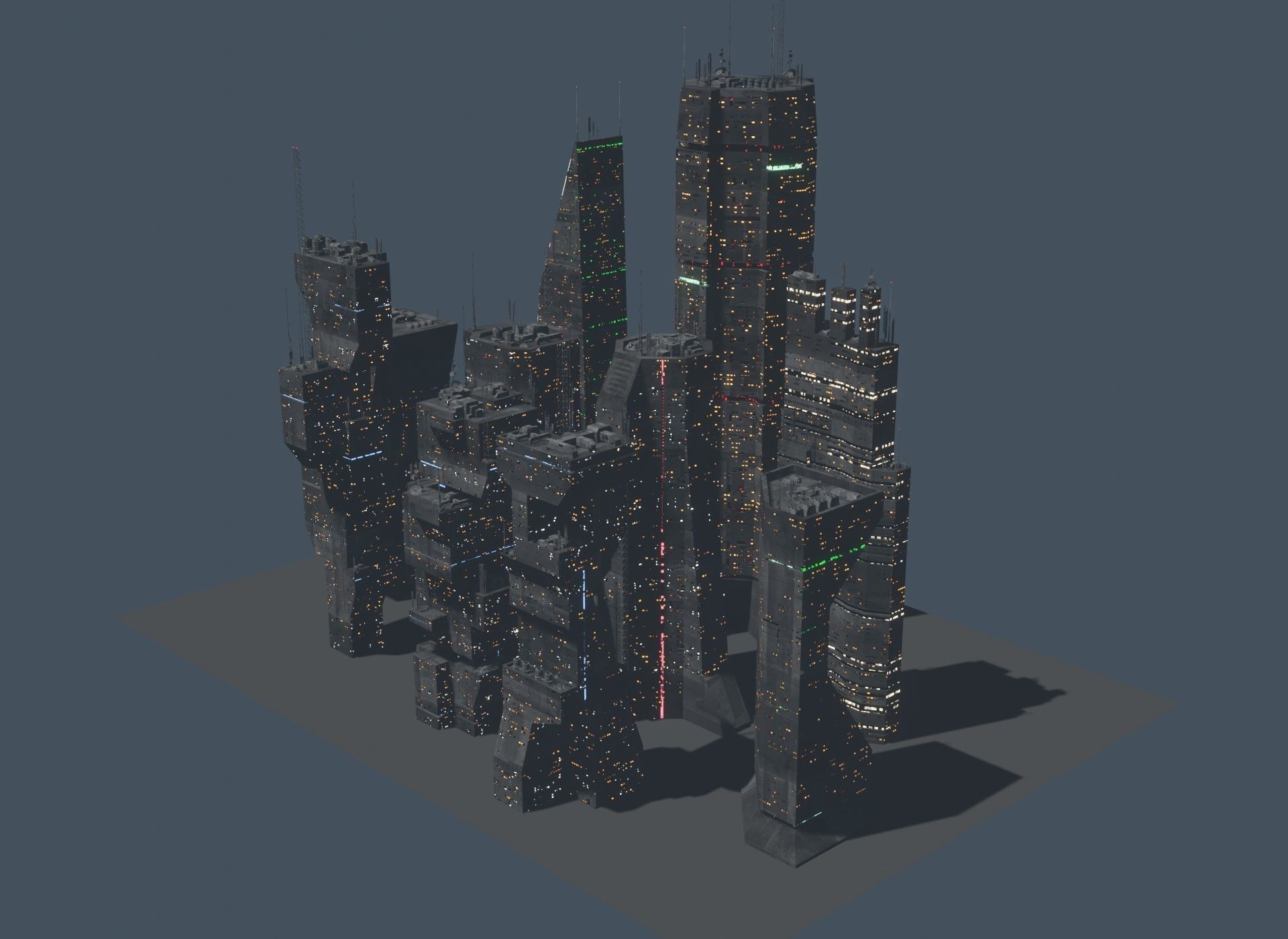 Alien Planet Sci-Fi Fantasy City 3D model_8