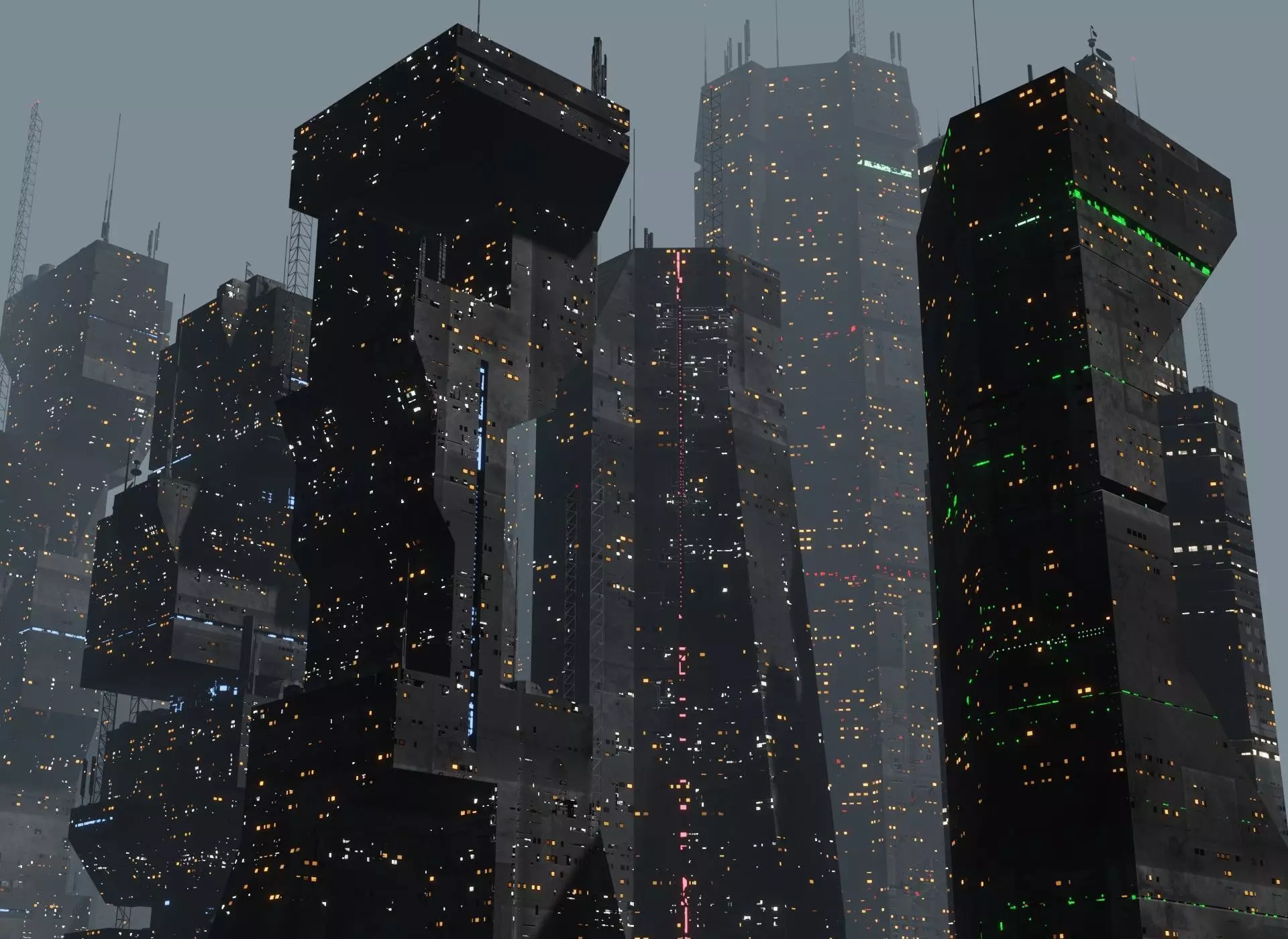 Alien Planet Sci-Fi Fantasy City 3D model_0