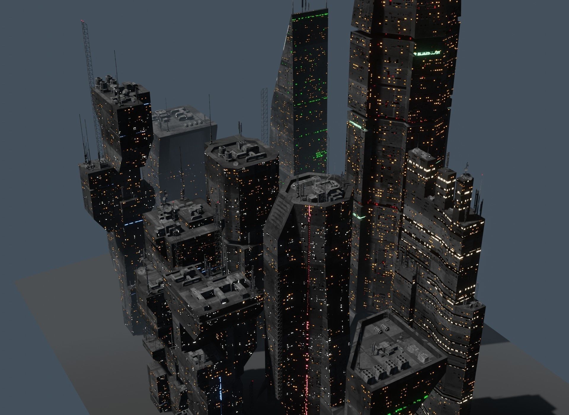 Alien Planet Sci-Fi Fantasy City 3D model_4