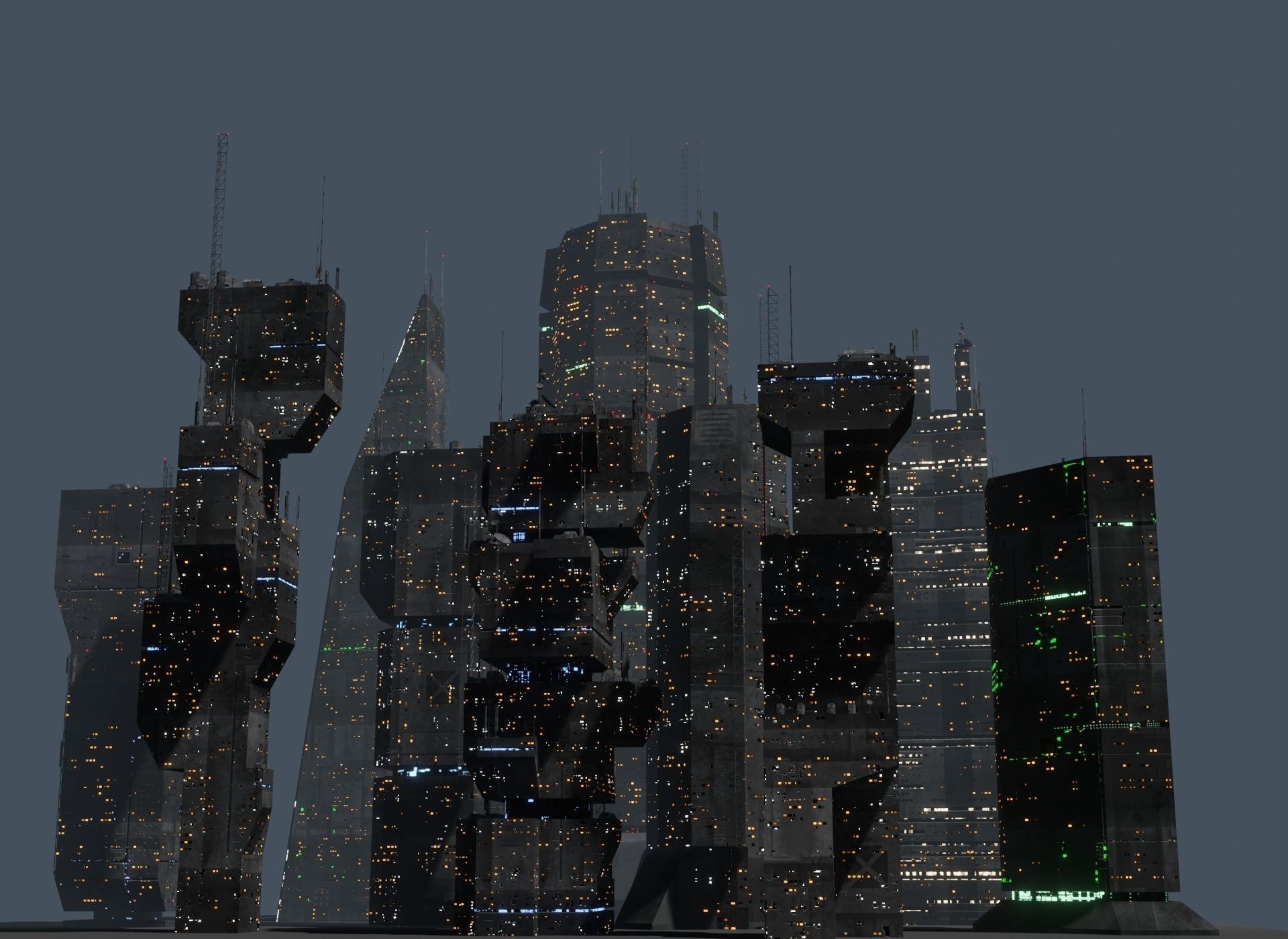 Alien Planet Sci-Fi Fantasy City 3D model_3