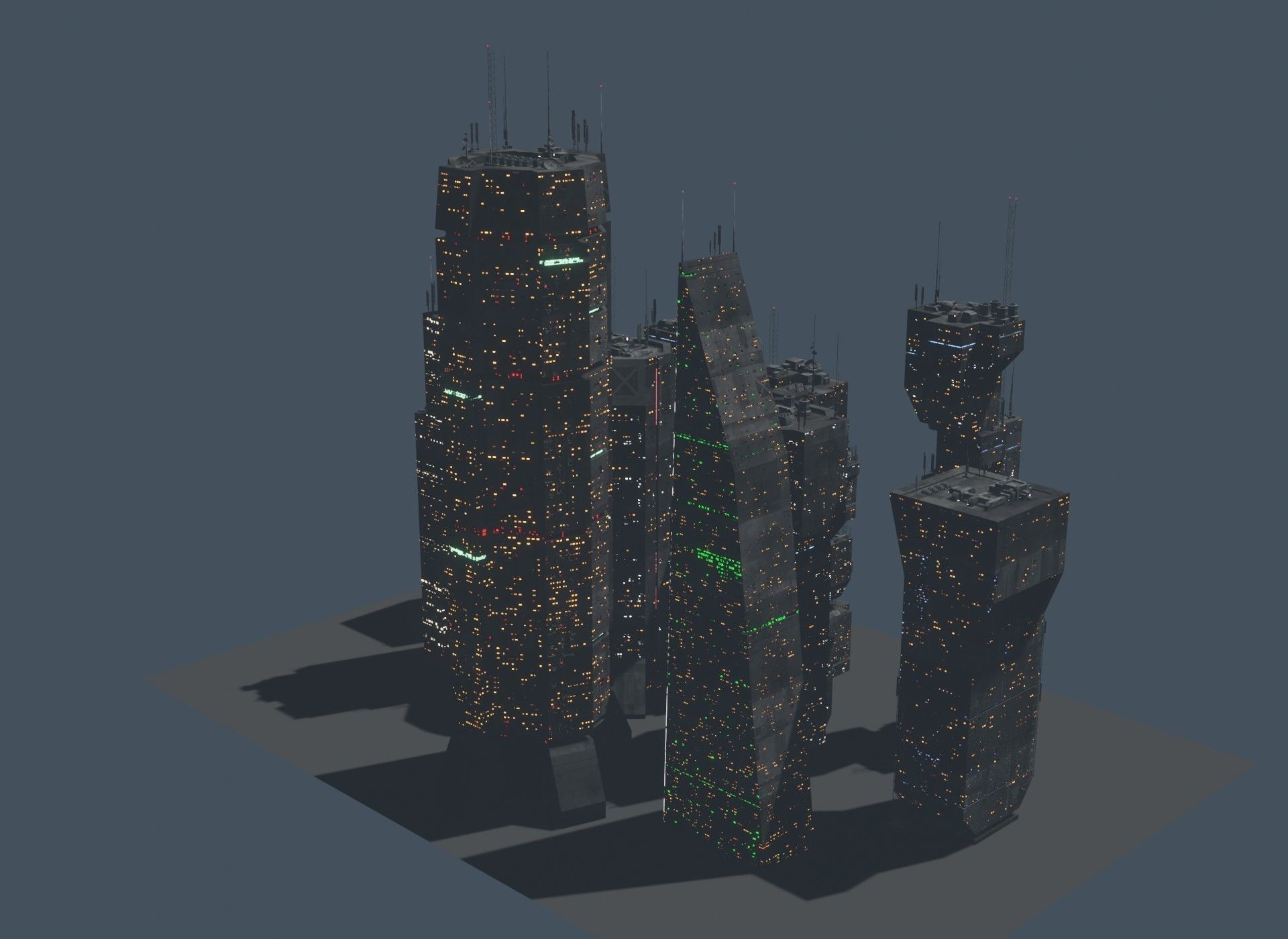 Alien Planet Sci-Fi Fantasy City 3D model_10