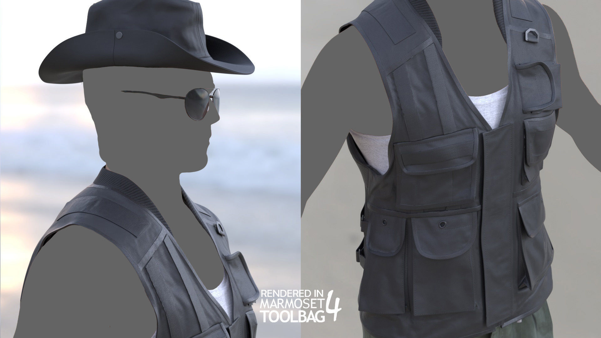 Male Summer Outfit 13 Low-poly 3D model_11