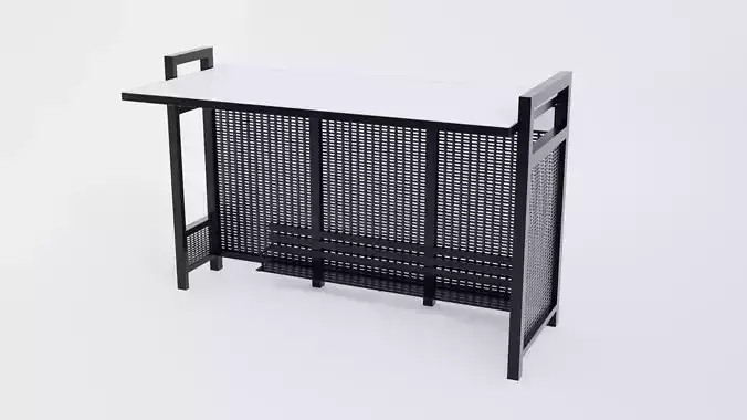 Bus Stop Shelter 4 Low-poly 3D model