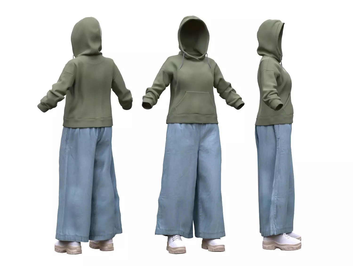 Female Casual Outfit 9 Low-poly 3D model_0