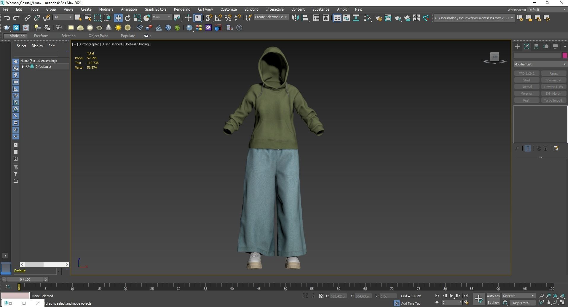 Female Casual Outfit 9 Low-poly 3D model_4