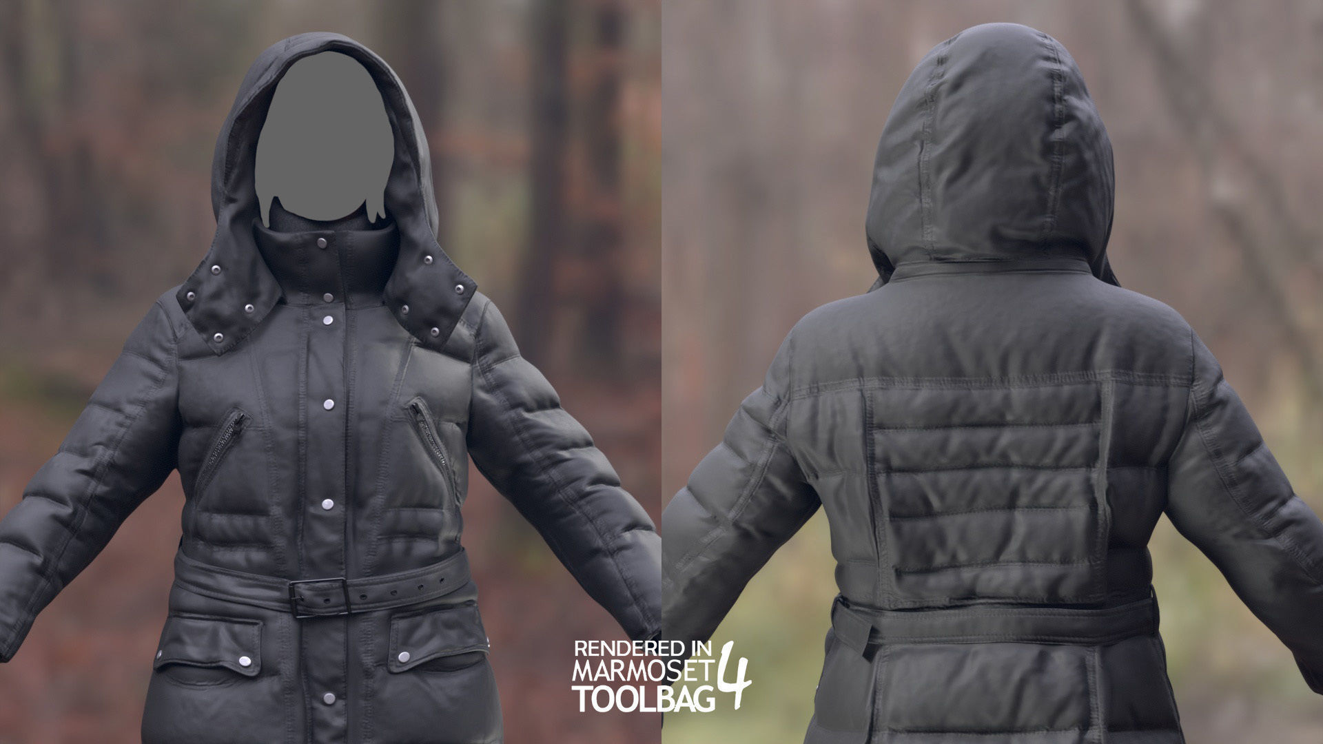 Female Winter Outfit 5 Low-poly 3D model_7