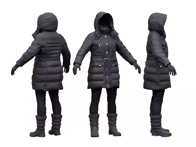 Female Winter Outfit 5 Low-poly 3D model Female Winter Outfit 5 Low-poly 3D model