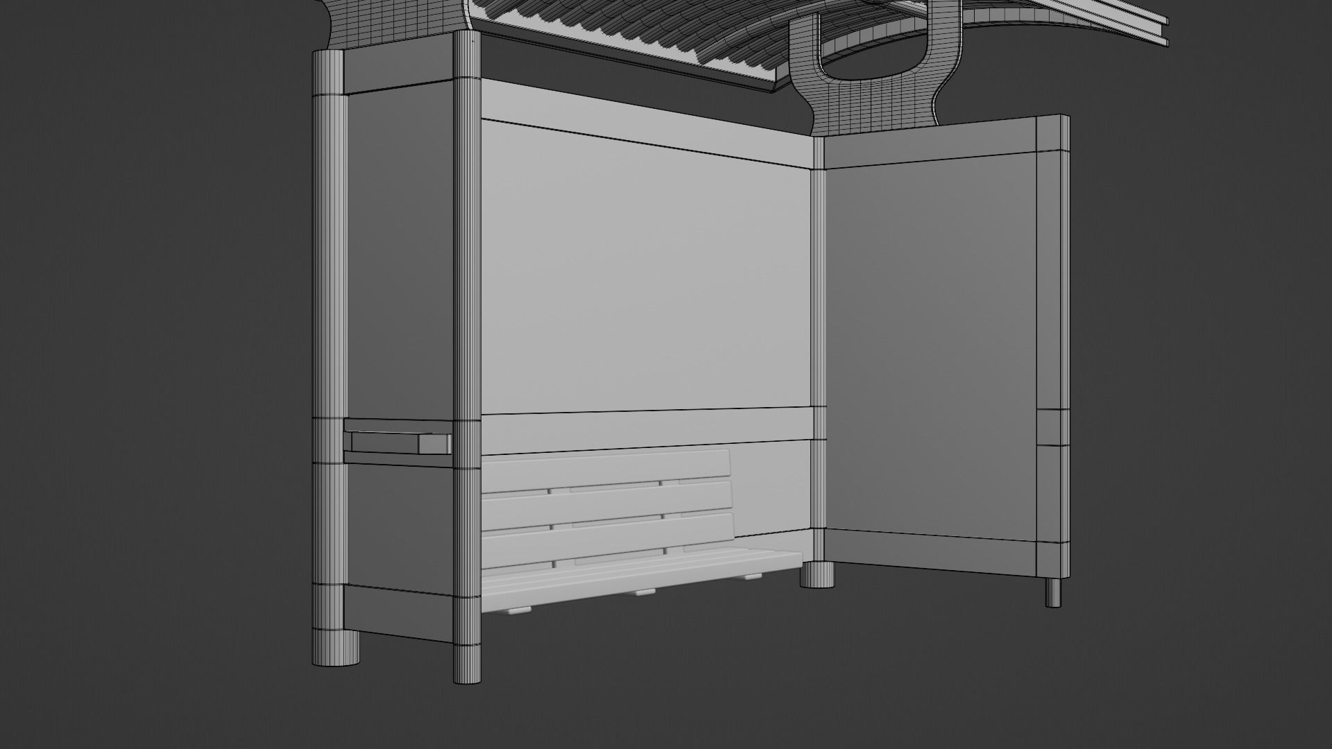 Bus Stop Shelter 6 Low-poly 3D model_11