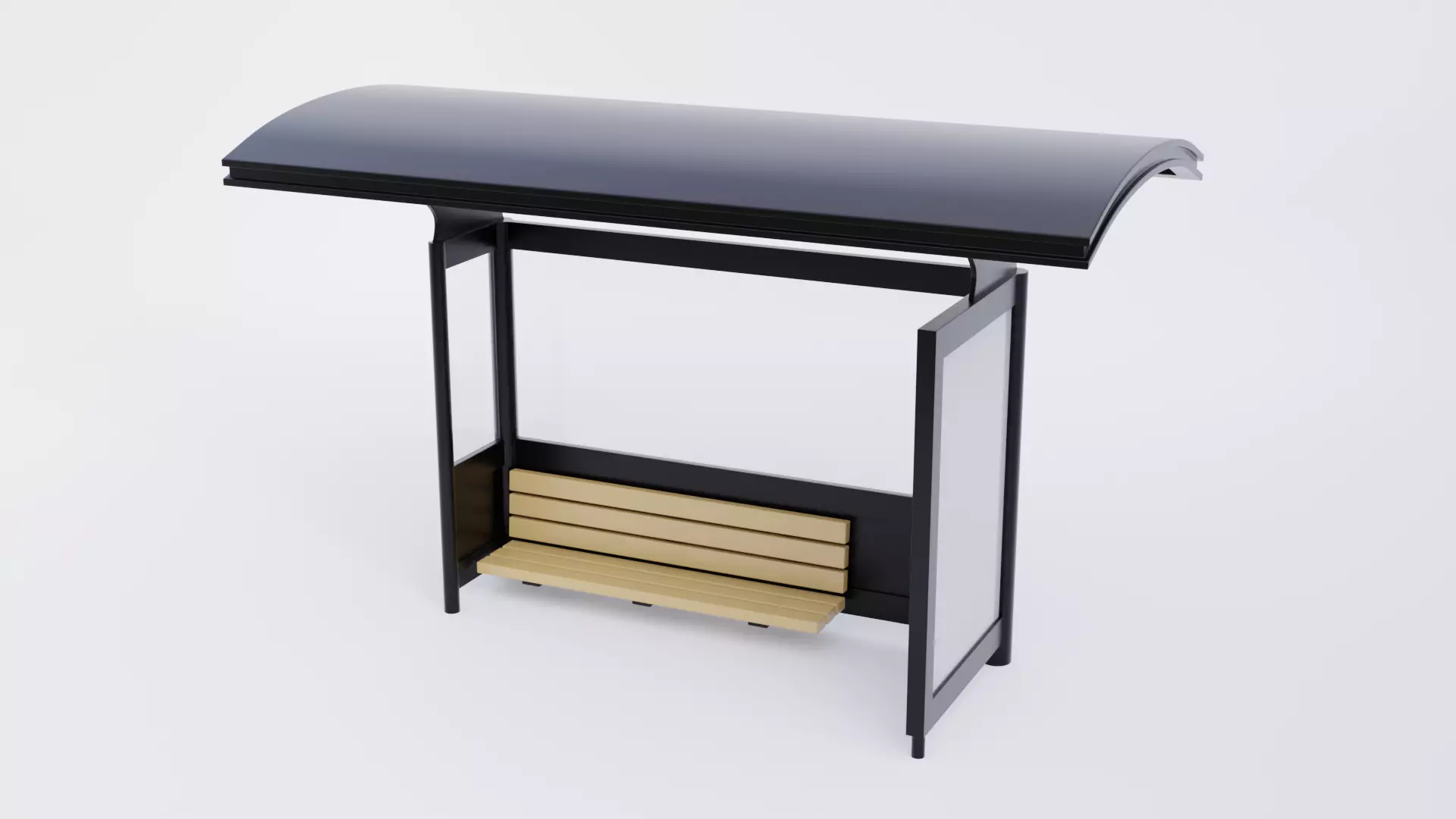 Bus Stop Shelter 6 Low-poly 3D model_0