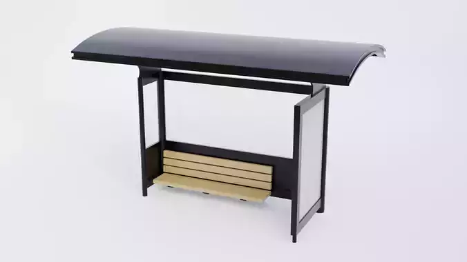 Bus Stop Shelter 6 Low-poly 3D model