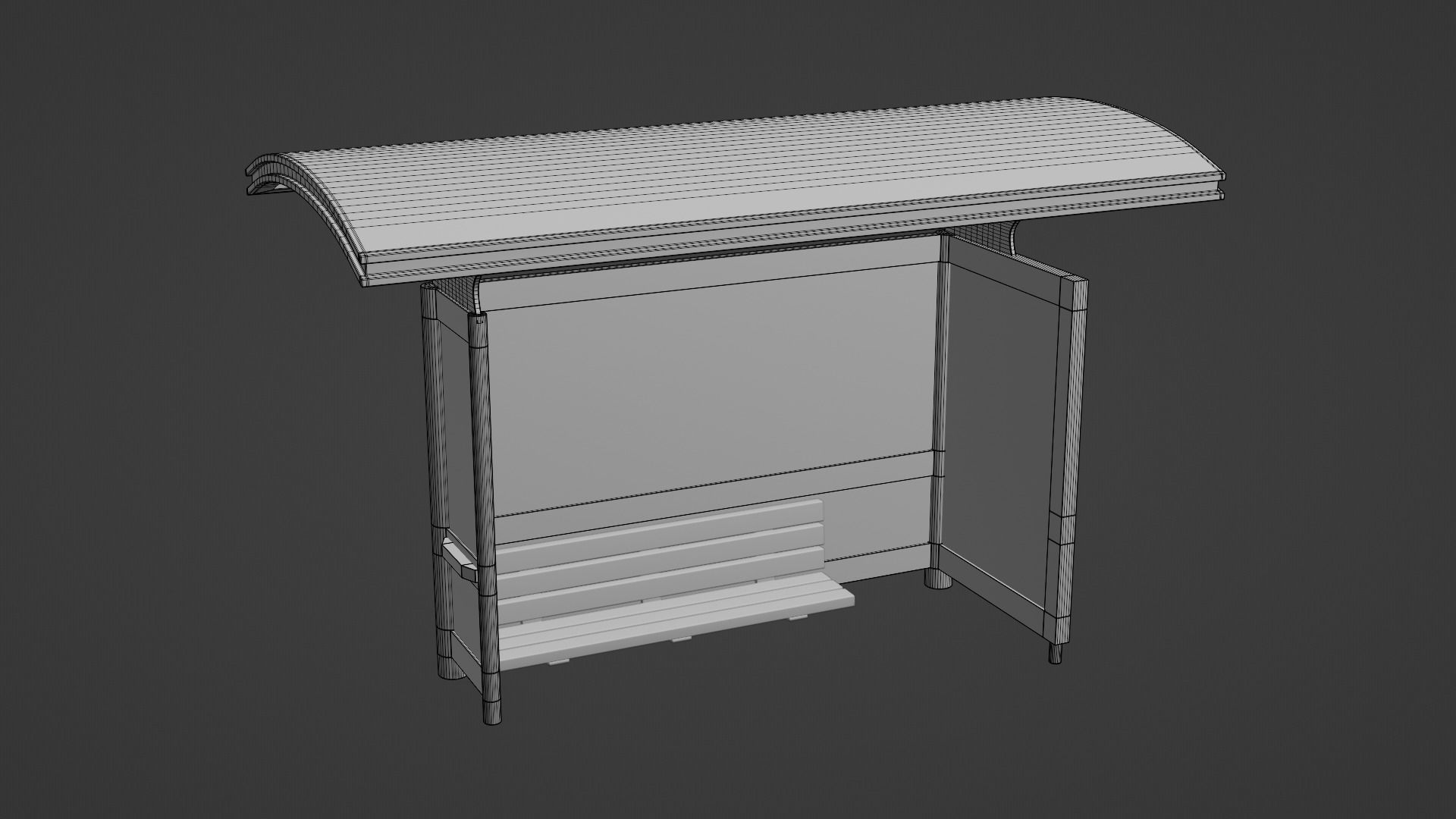 Bus Stop Shelter 6 Low-poly 3D model_9