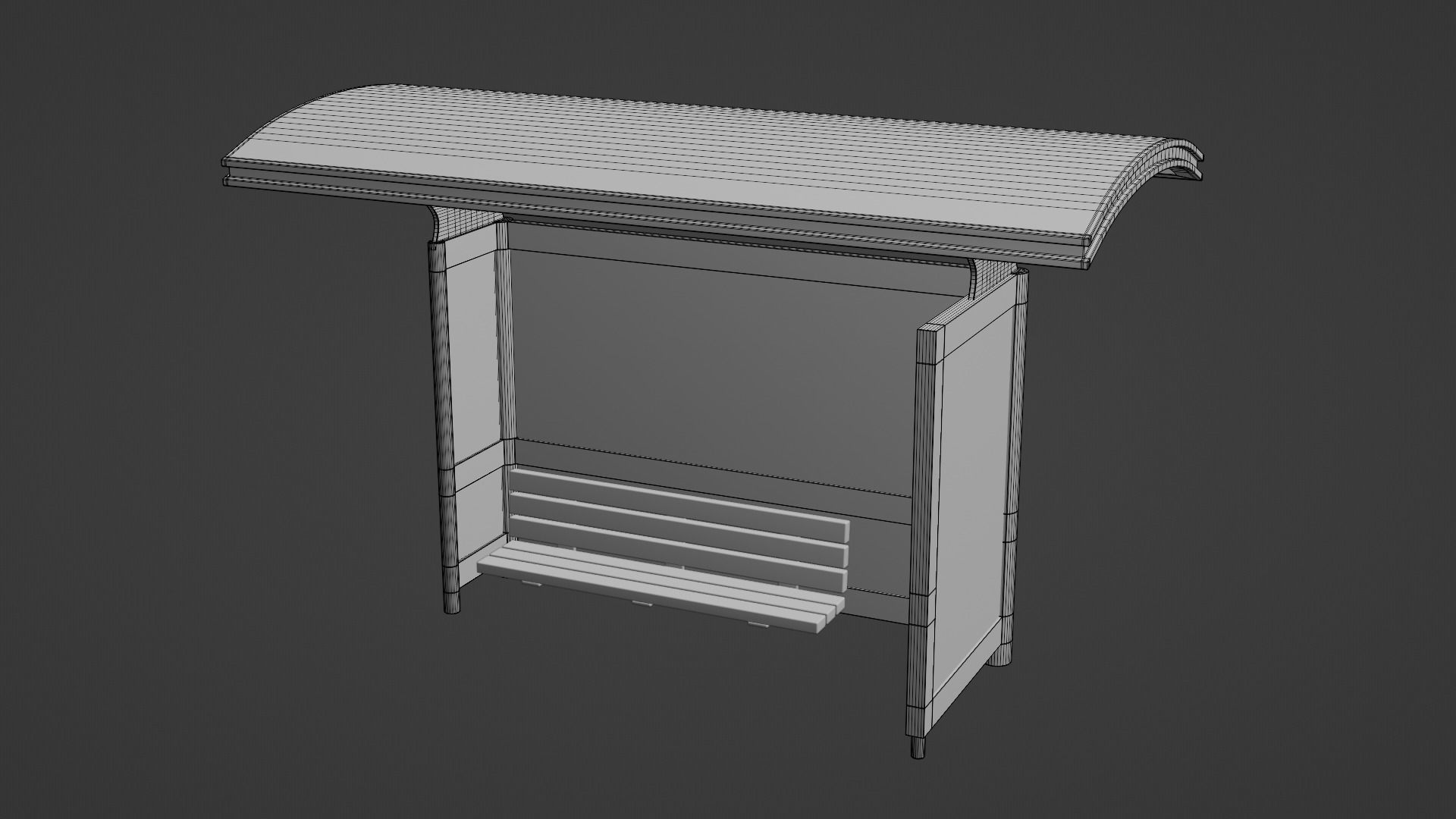 Bus Stop Shelter 6 Low-poly 3D model_7