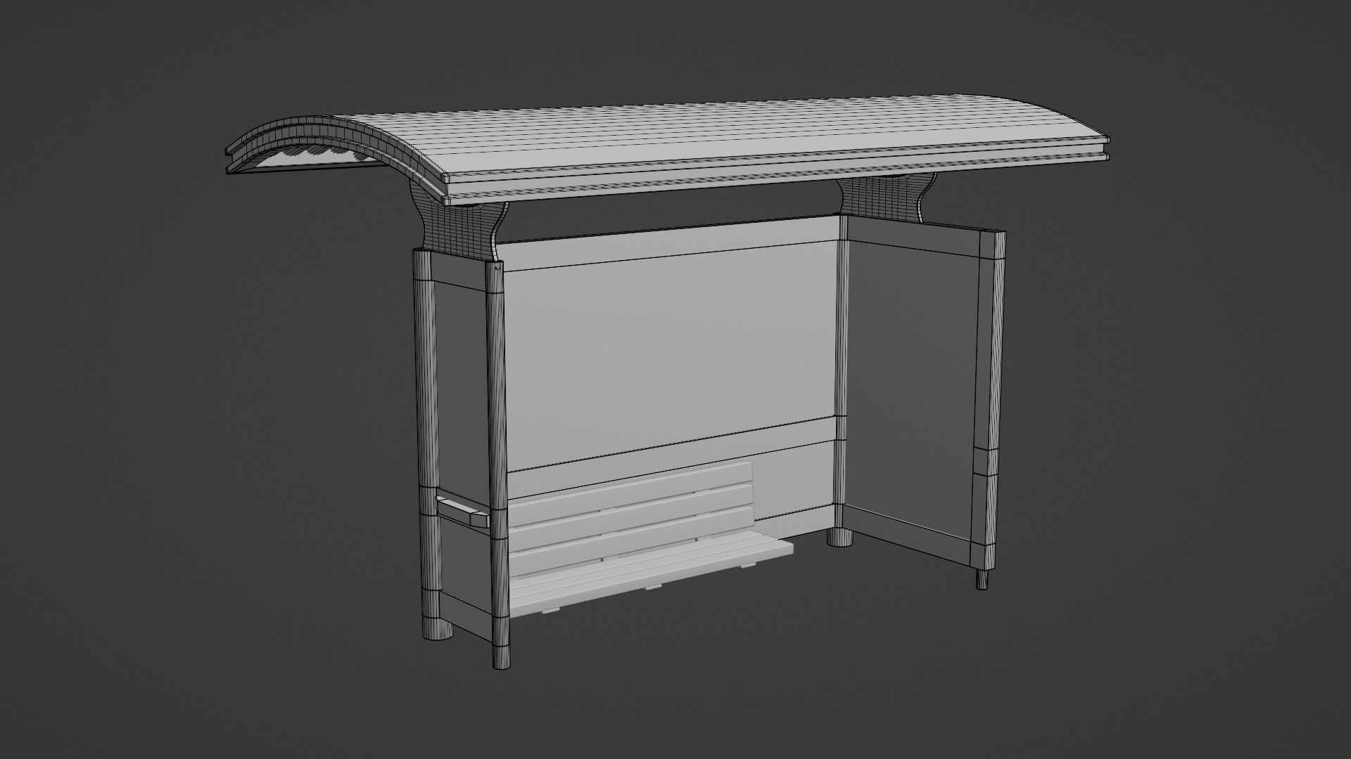 Bus Stop Shelter 6 Low-poly 3D model_10