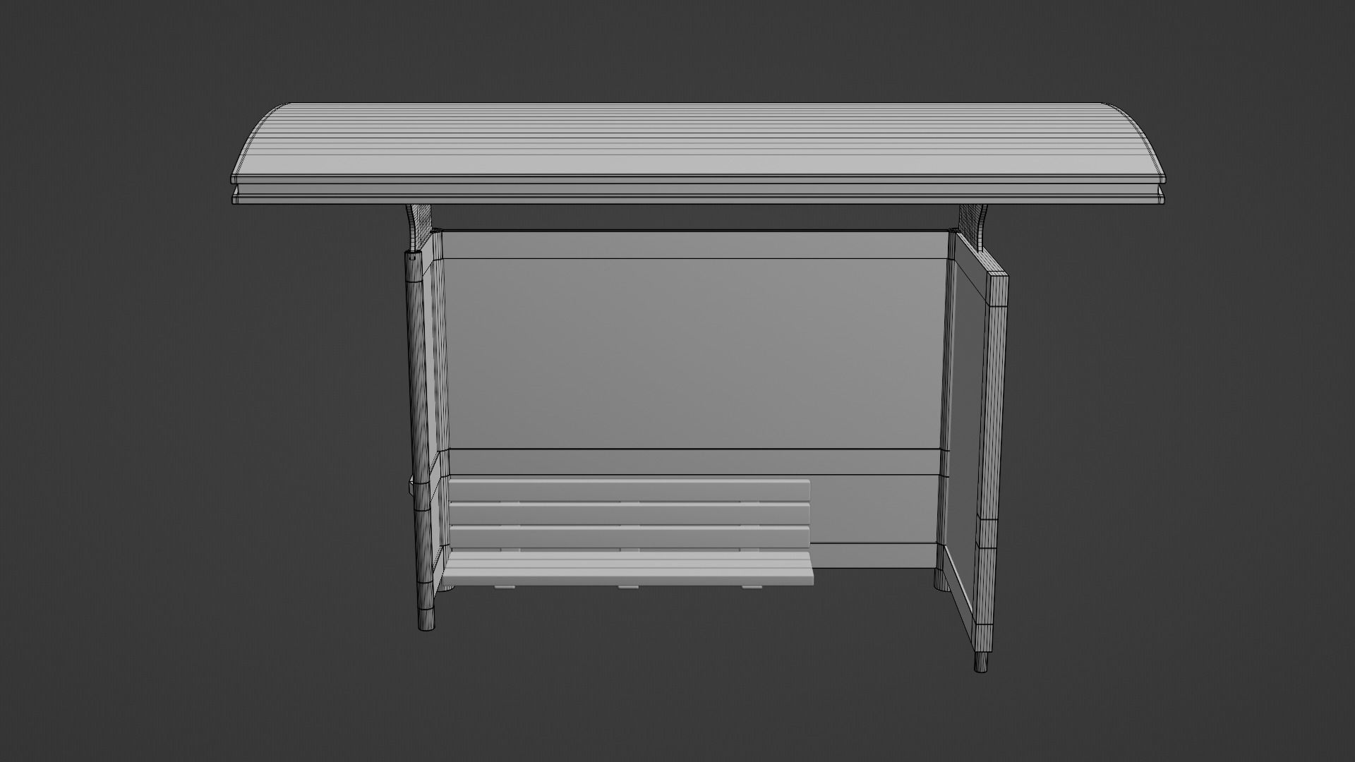 Bus Stop Shelter 6 Low-poly 3D model_8