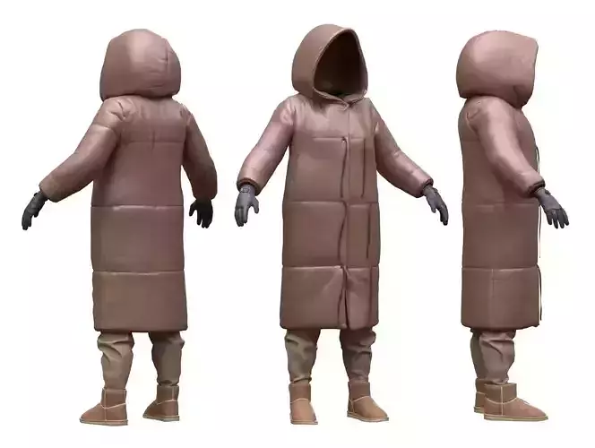 Female Winter Outfit 7 Low-poly 3D model
