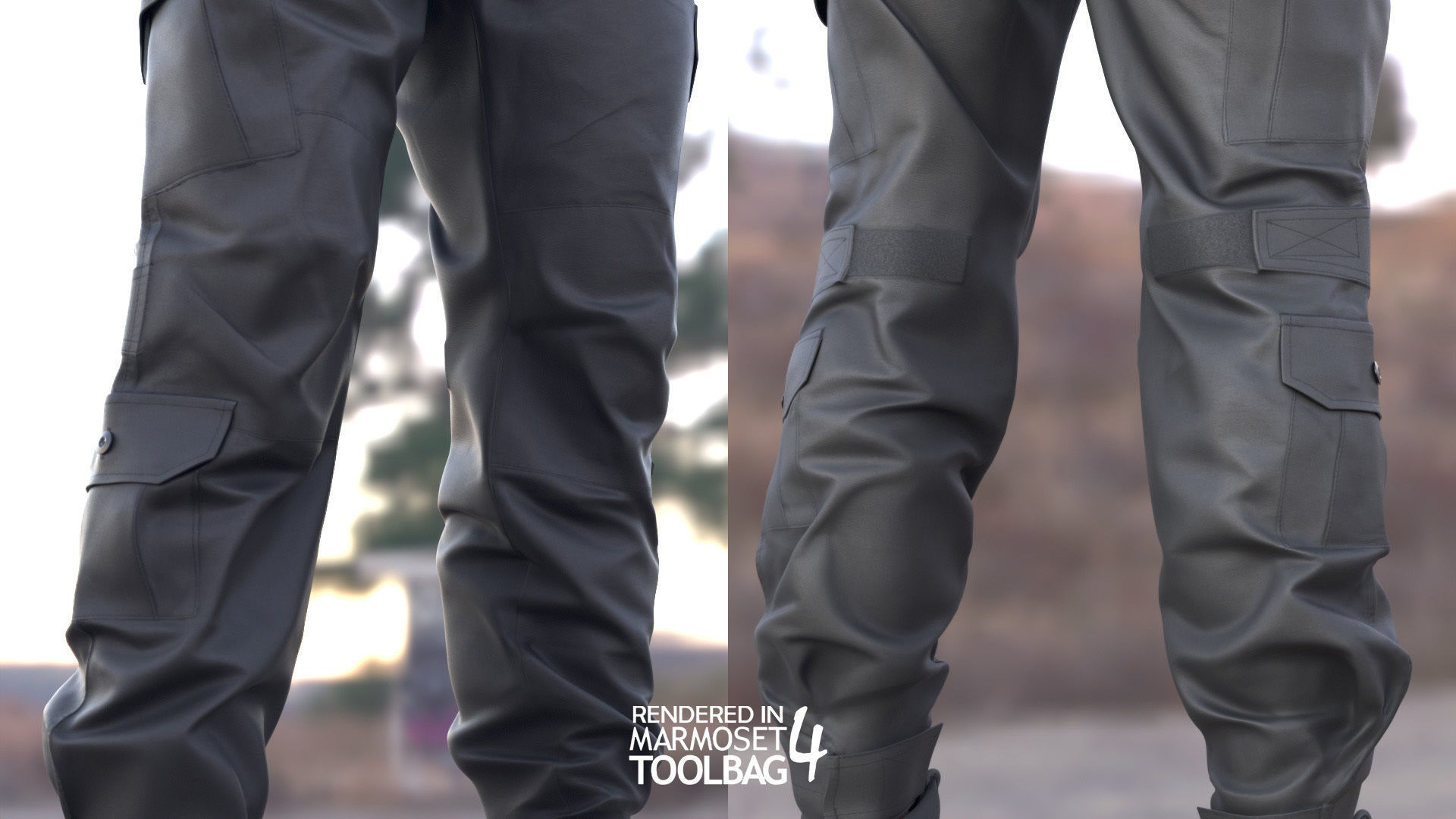 Female Military Outfit 2 Low-poly 3D model_9