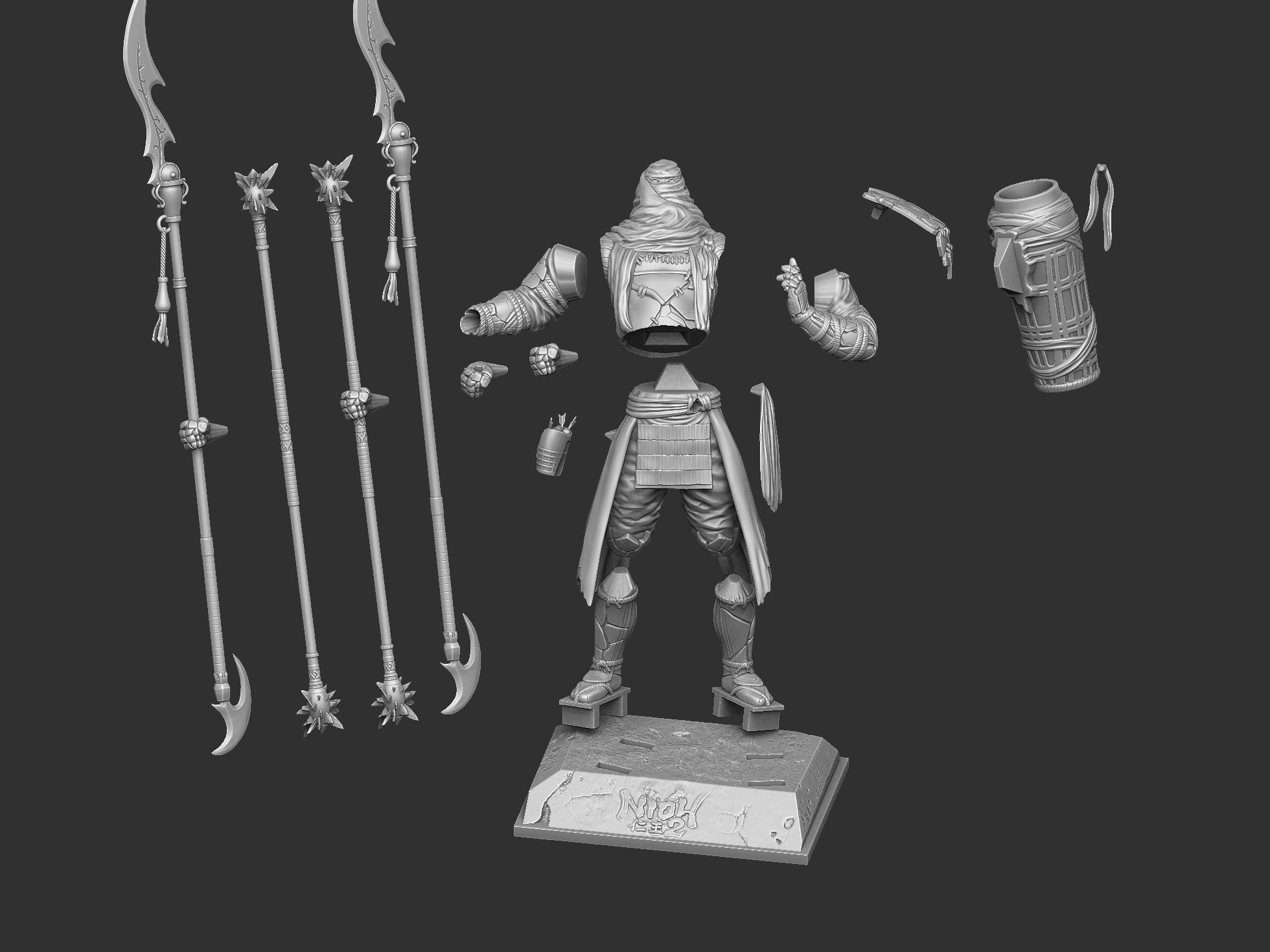 Benkei NIOH2 for 3d print assemble stl 3D print model_48