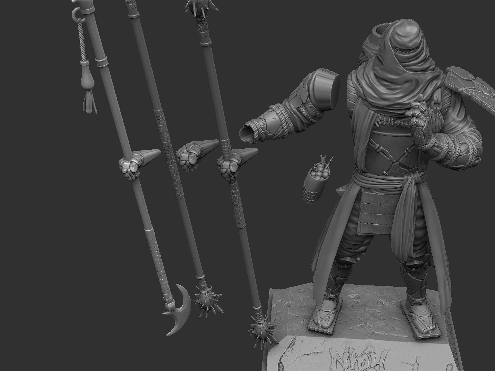 Benkei NIOH2 for 3d print assemble stl 3D print model_39