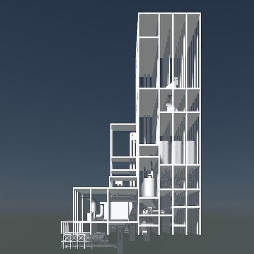 Industrial tower 3D model