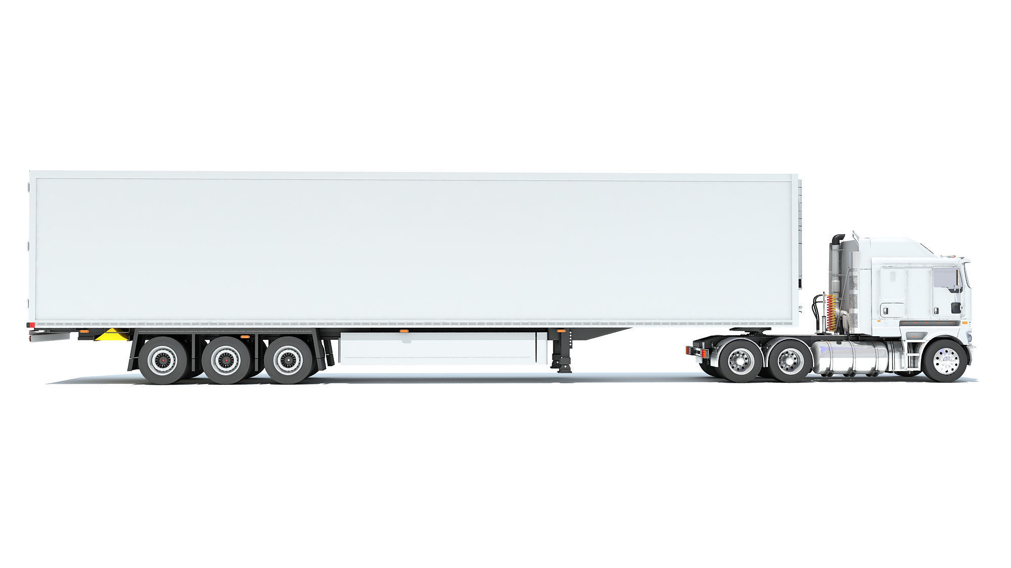 Truck with Reefer Refrigerator Trailer 3D model_5