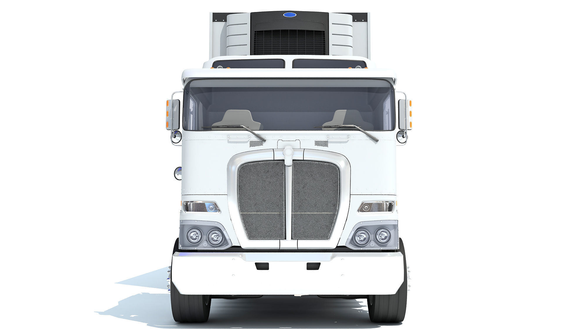 Truck with Reefer Refrigerator Trailer 3D model_10