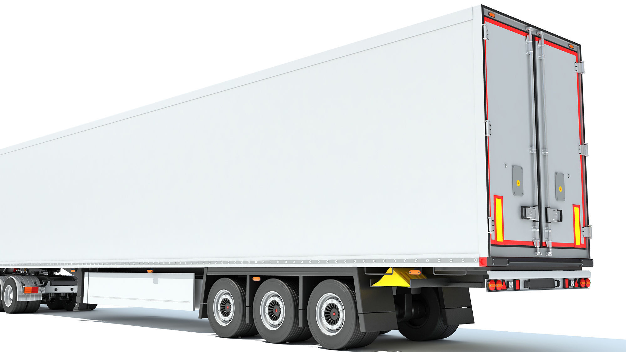 Truck with Reefer Refrigerator Trailer 3D model_15