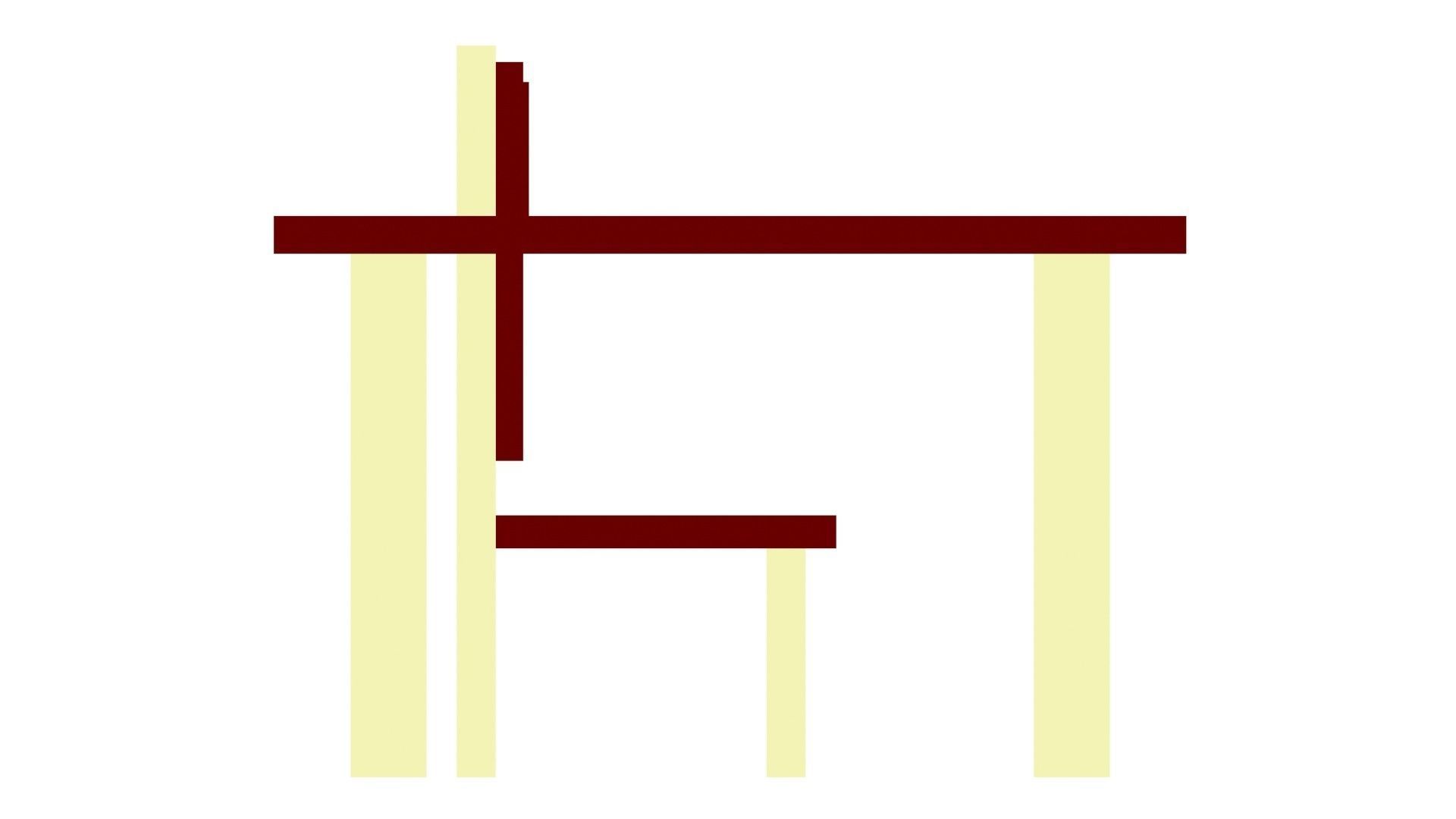 Low Poly Game Ready Table and Chairs Low-poly 3D model_9