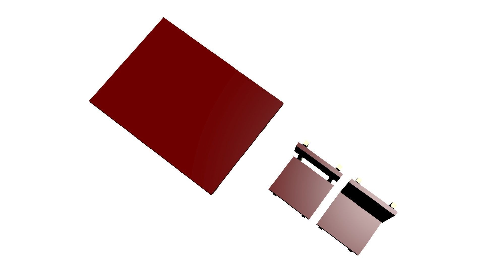 Low Poly Game Ready Table and Chairs Low-poly 3D model_1