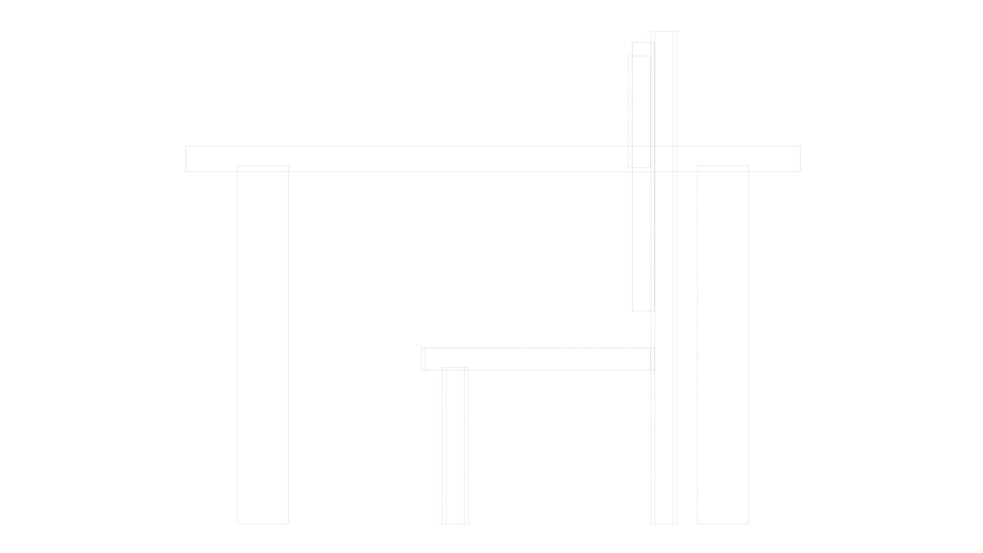 Low Poly Game Ready Table and Chairs Low-poly 3D model_22