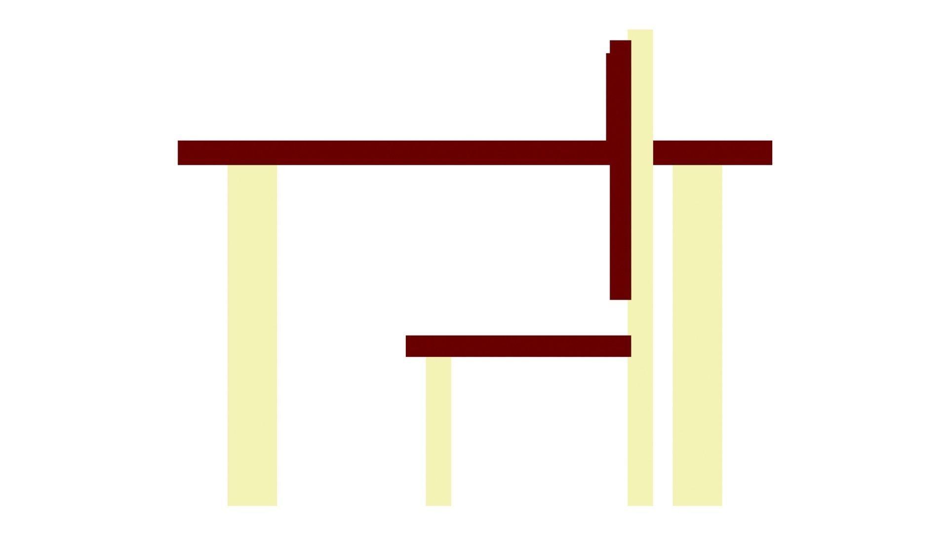 Low Poly Game Ready Table and Chairs Low-poly 3D model_10