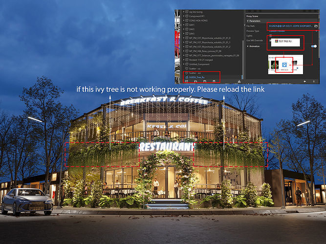 Exterior Restaurant -House Design - Vray for Sketchup 3D model 7
