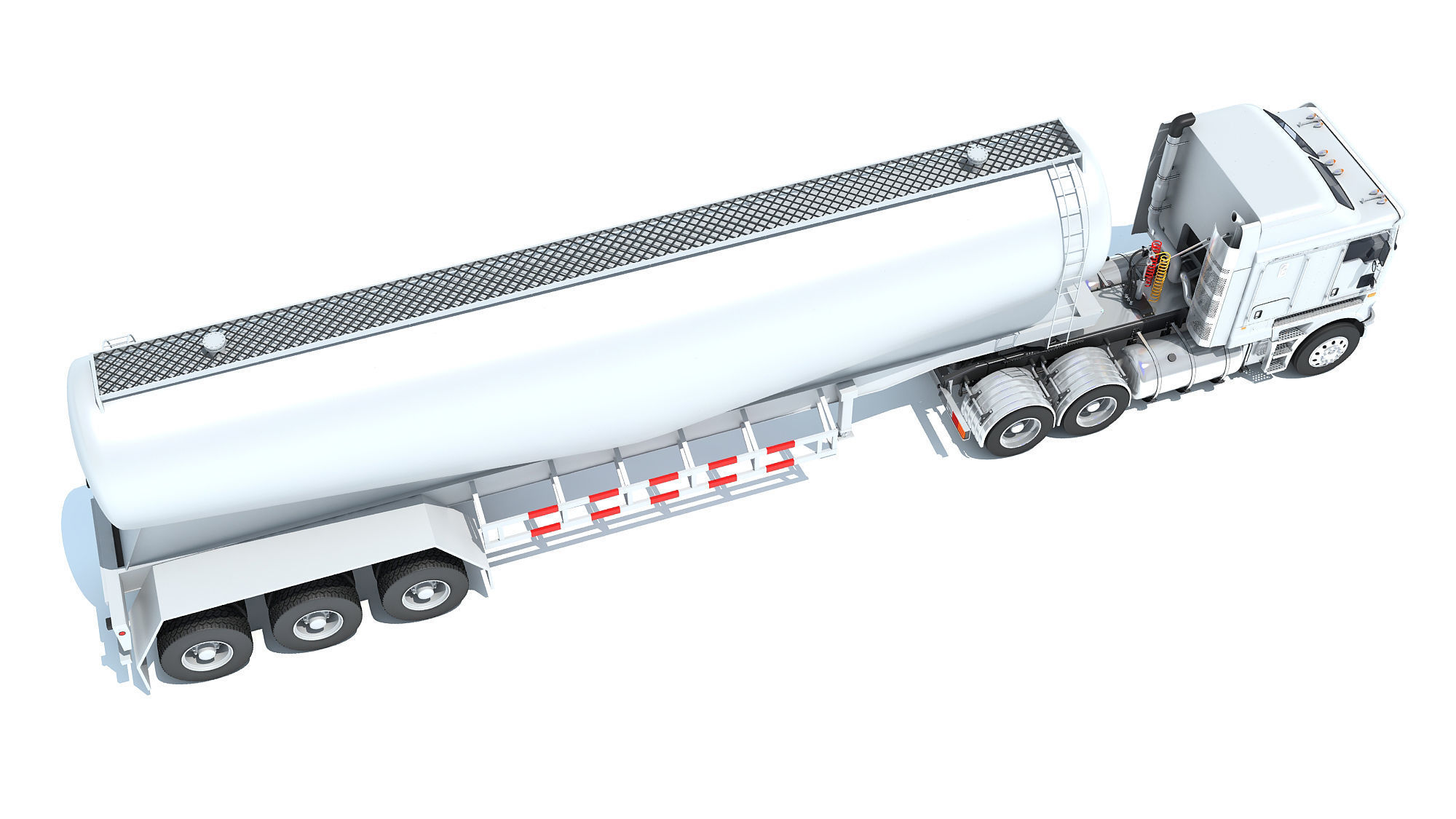 Truck with Tank Trailer 3D model_6