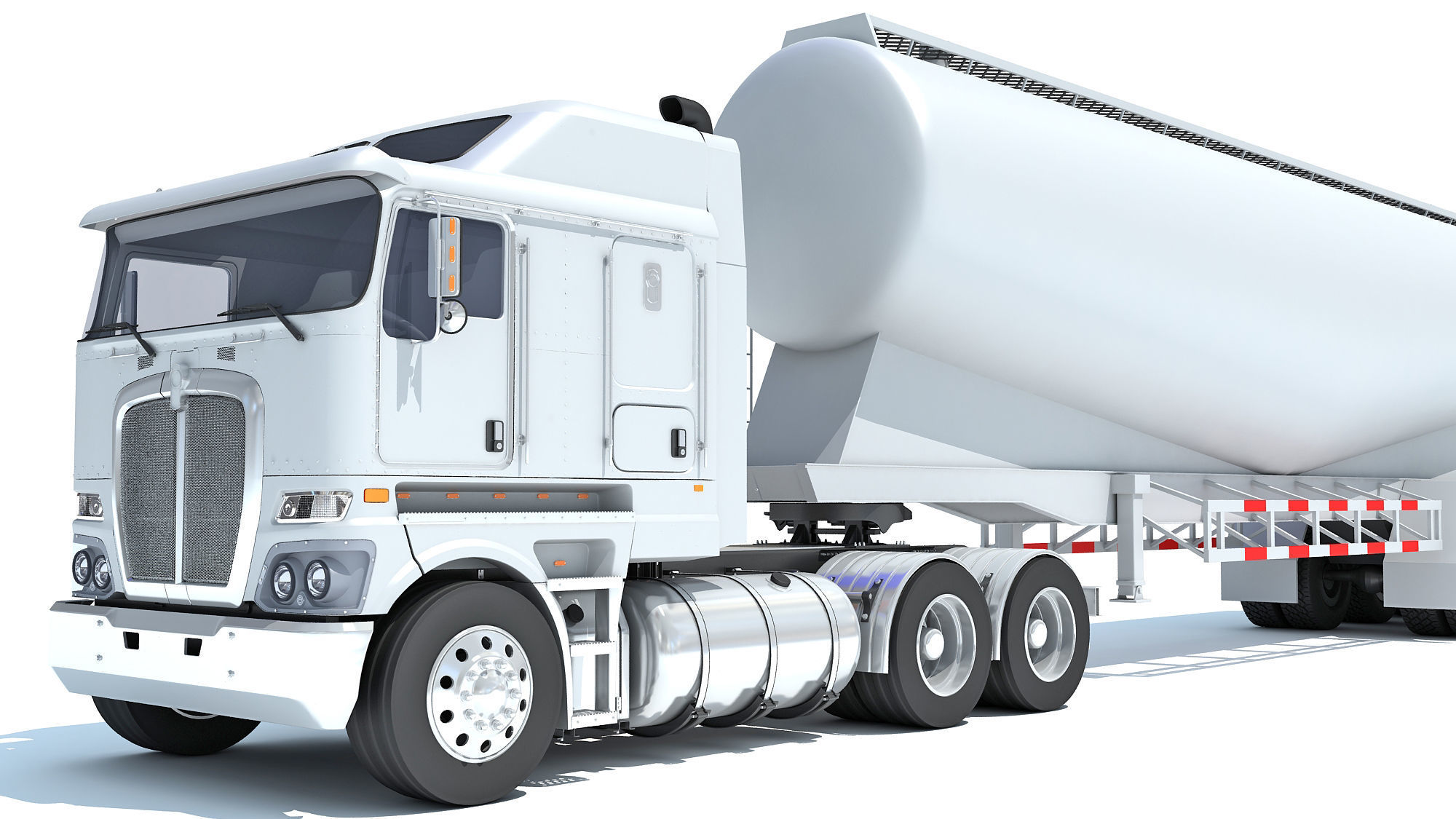 Truck with Tank Trailer 3D model_12