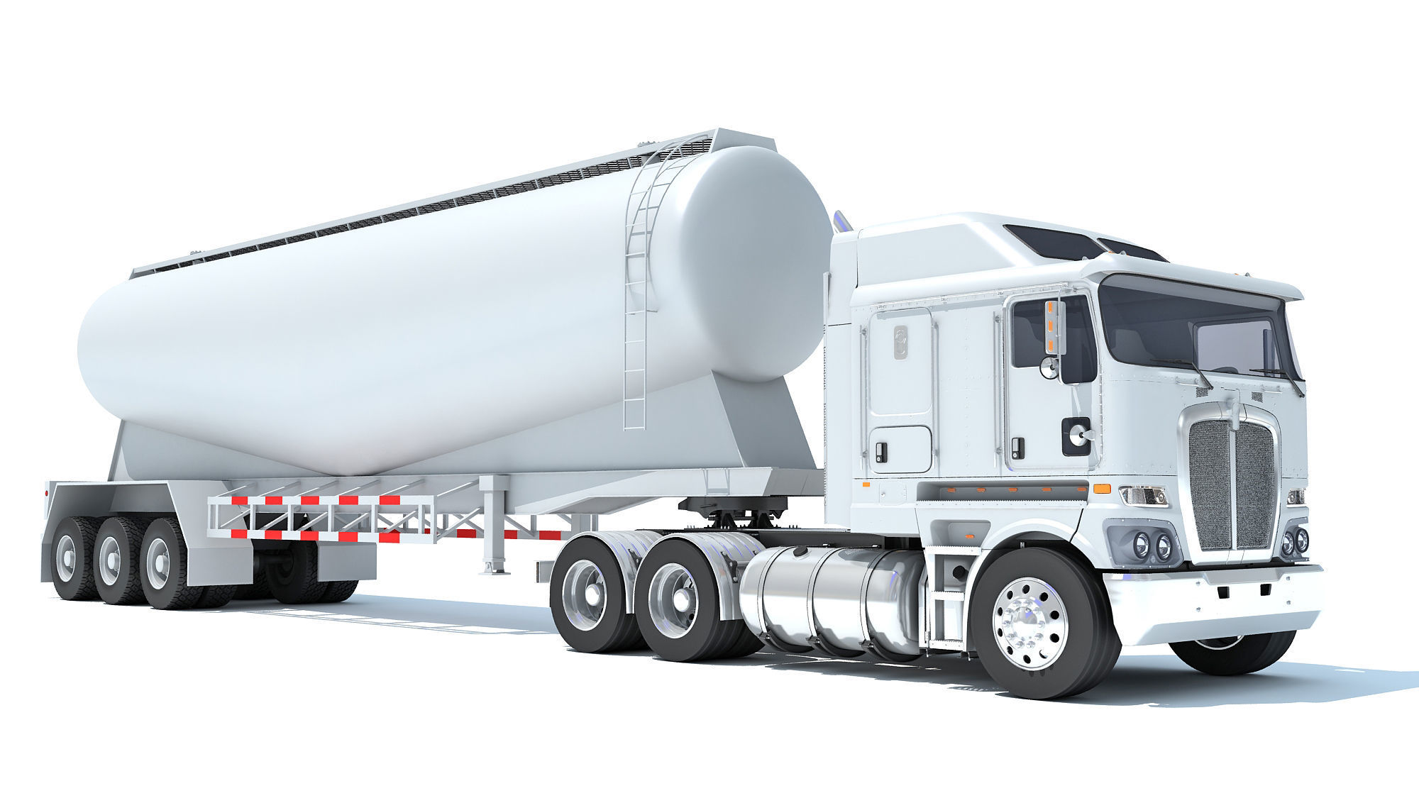 Truck with Tank Trailer 3D model_9
