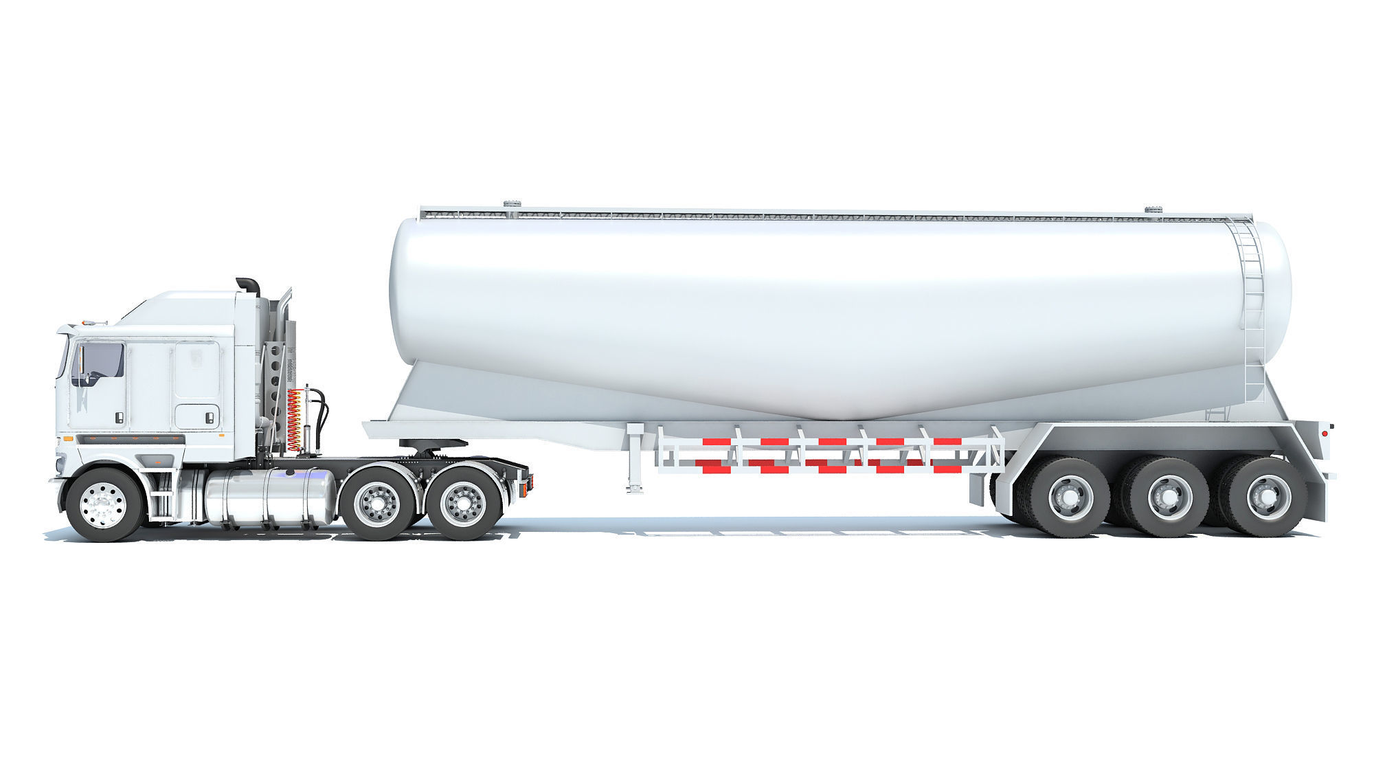 Truck with Tank Trailer 3D model_1