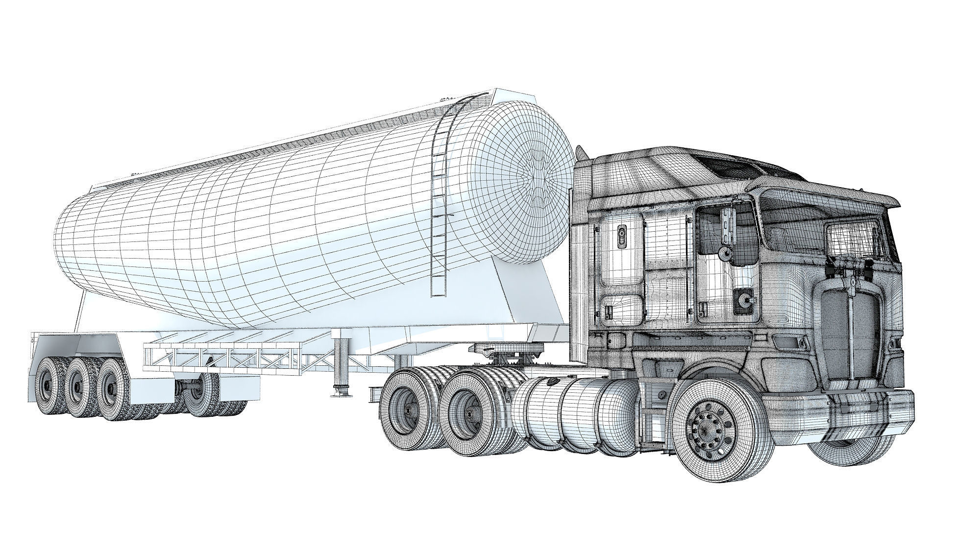 Truck with Tank Trailer 3D model_20