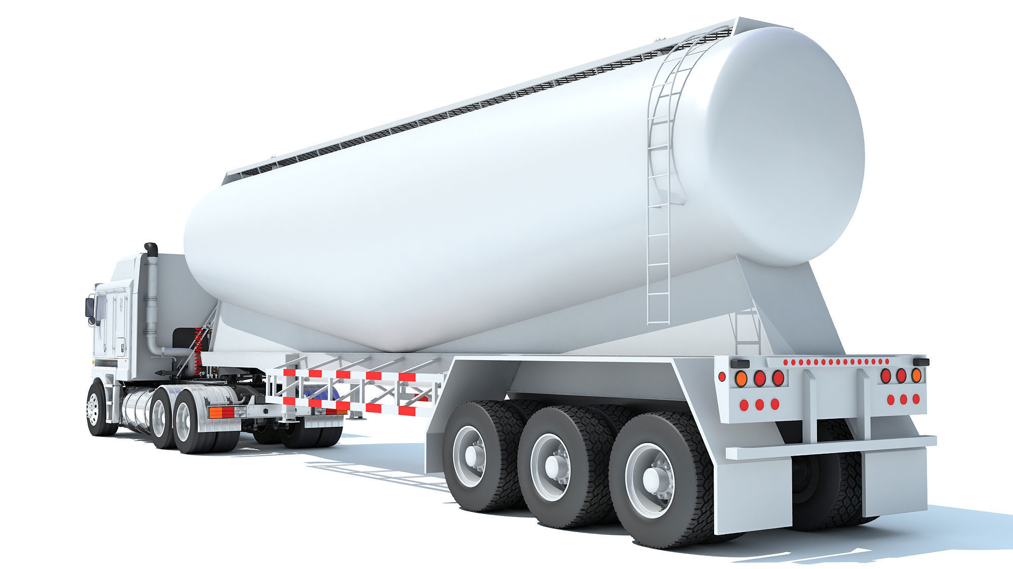 Truck with Tank Trailer 3D model_3