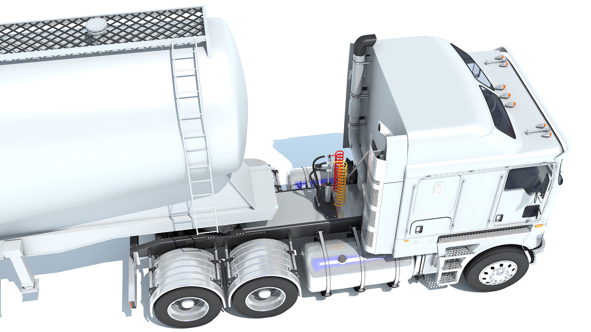 Truck with Tank Trailer 3D model_16