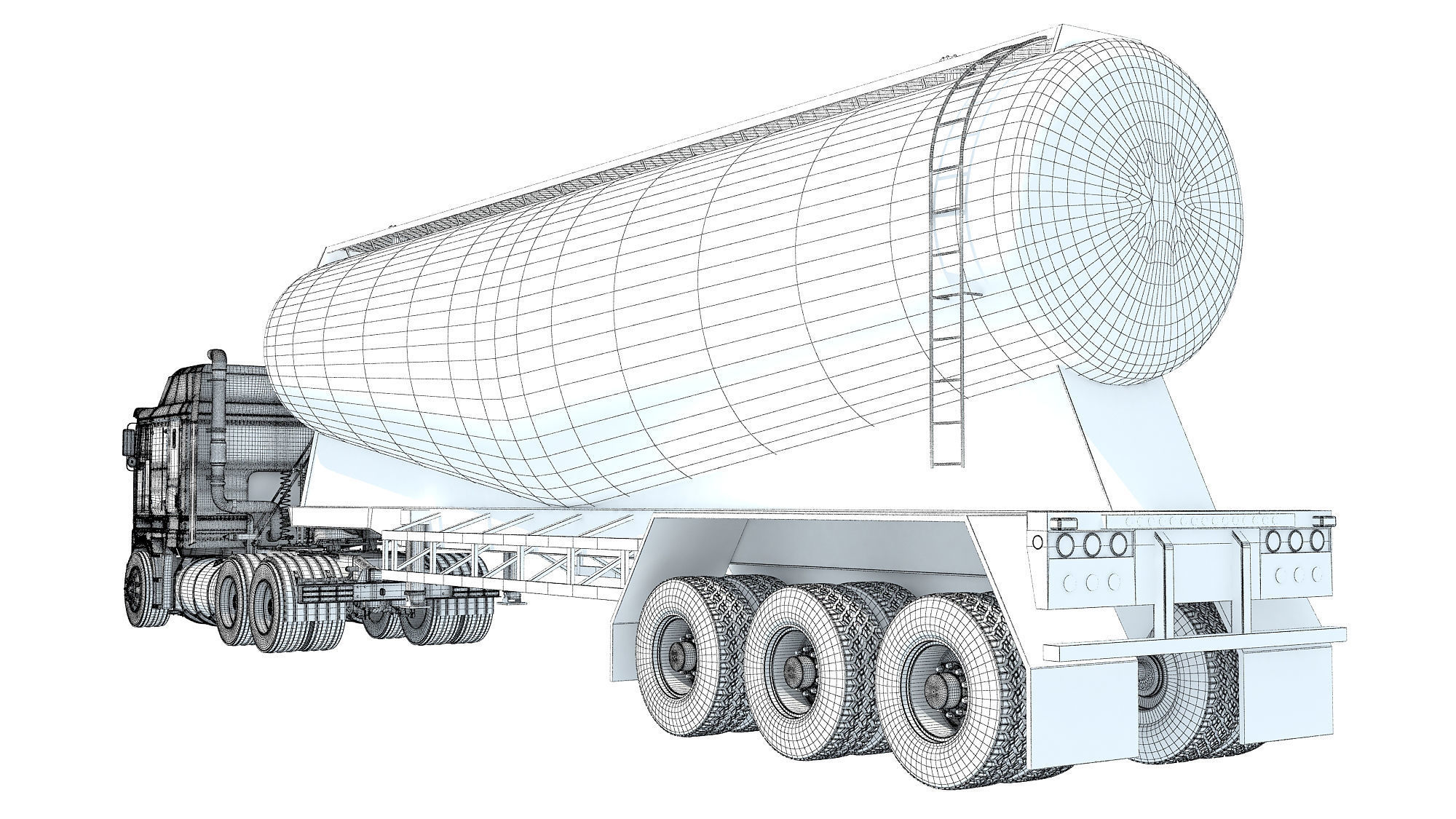 Truck with Tank Trailer 3D model_18
