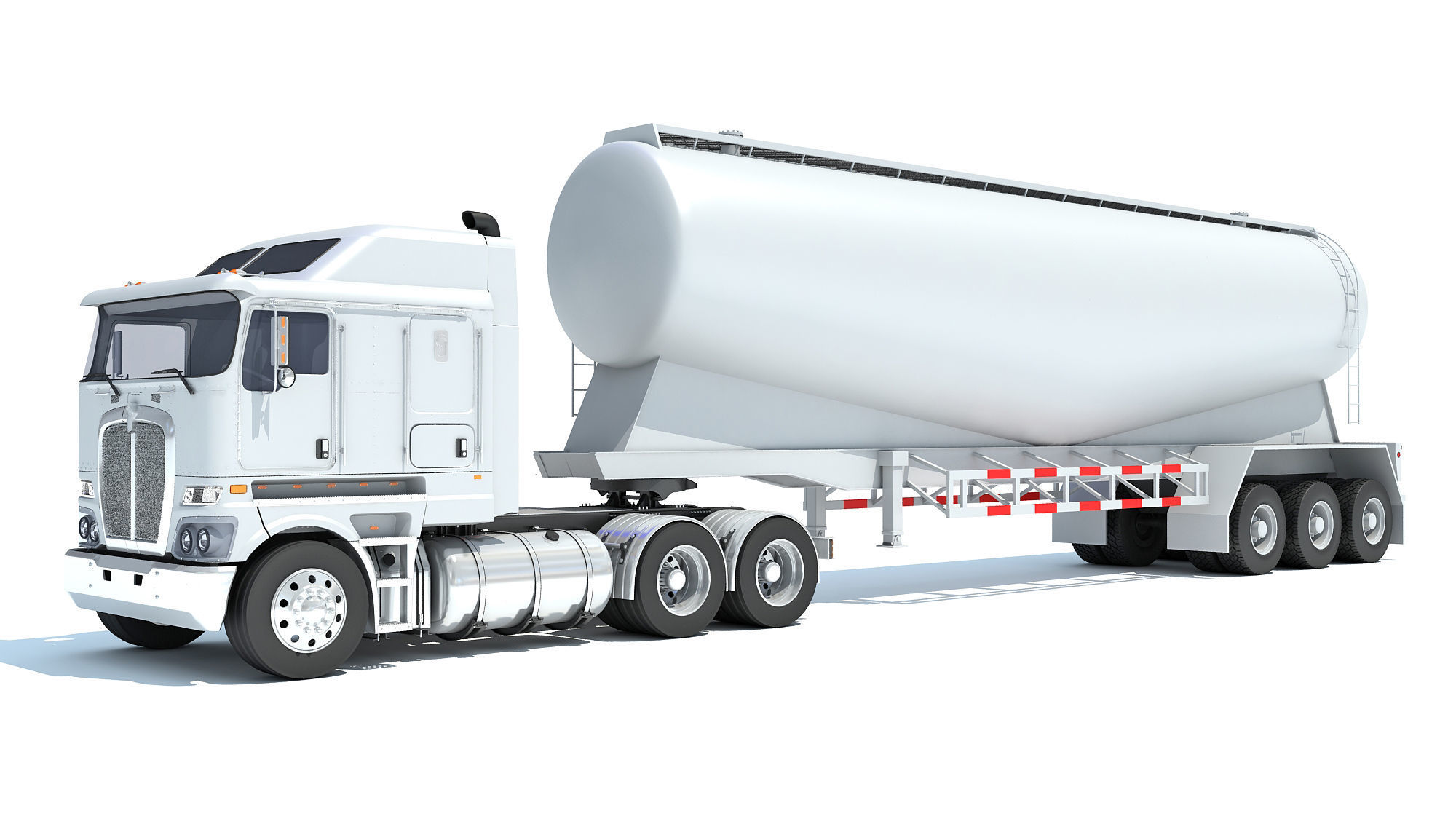 Truck with Tank Trailer 3D model_8