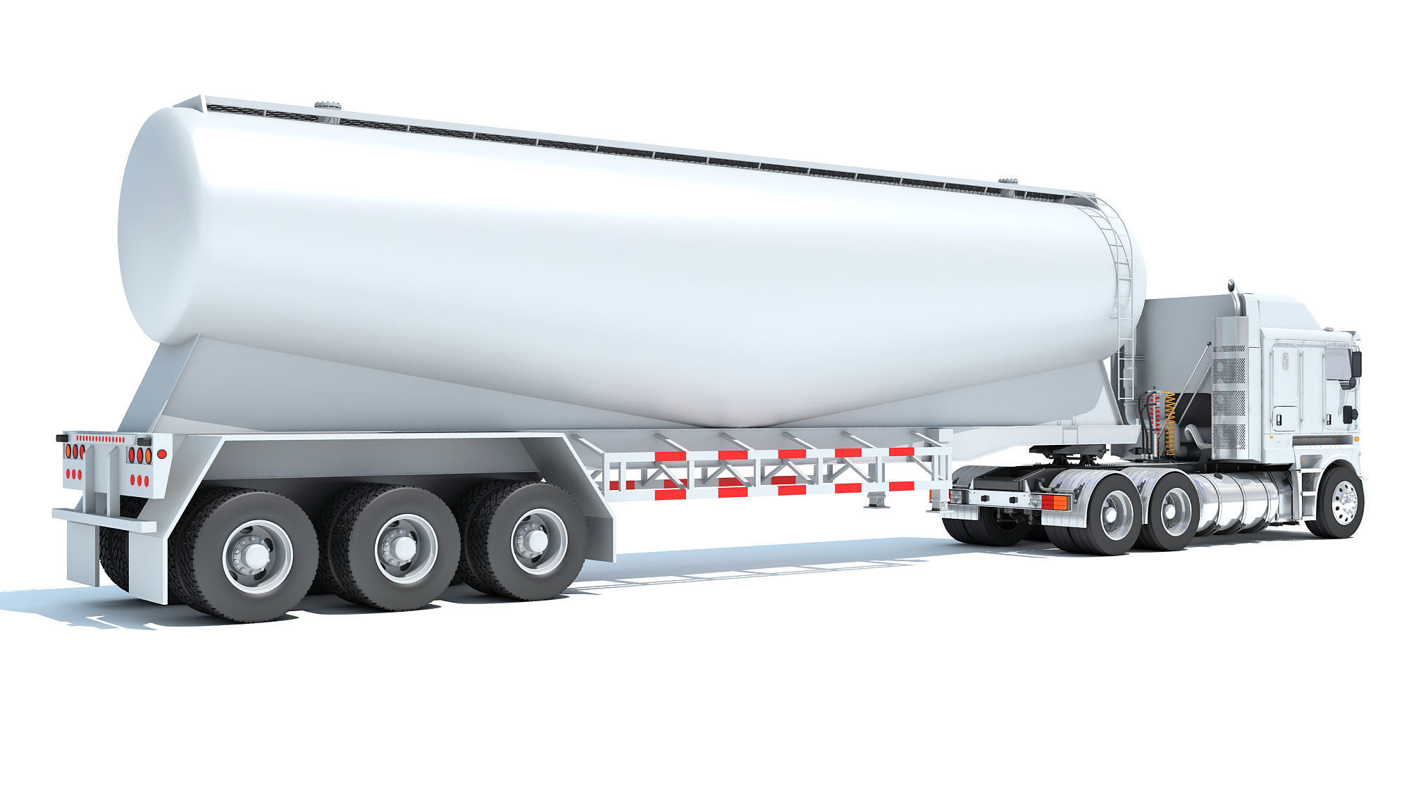 Truck with Tank Trailer 3D model_4