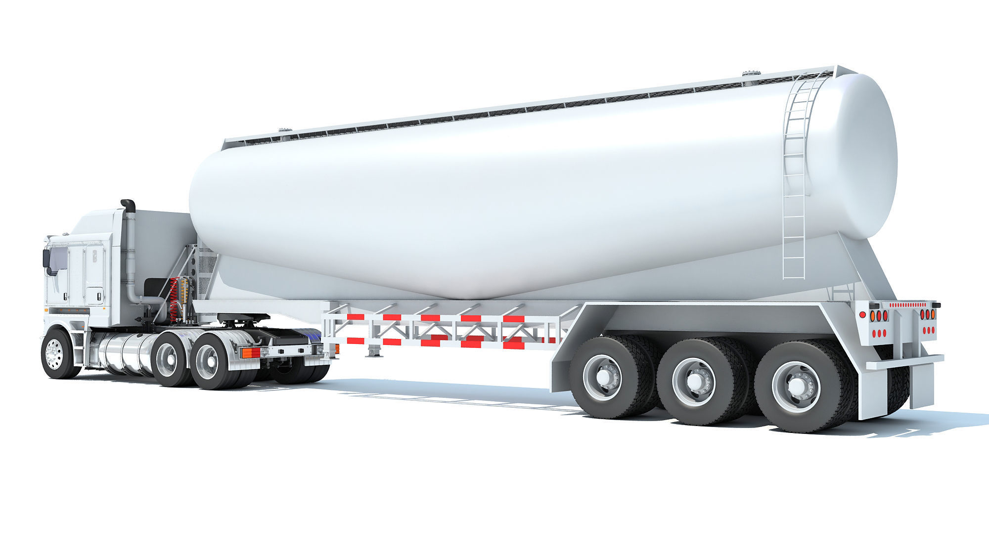Truck with Tank Trailer 3D model_2