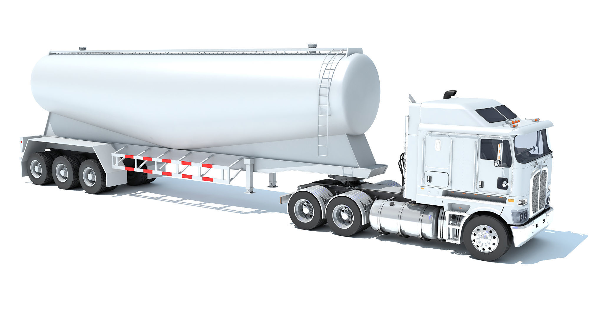 Truck with Tank Trailer 3D model_7